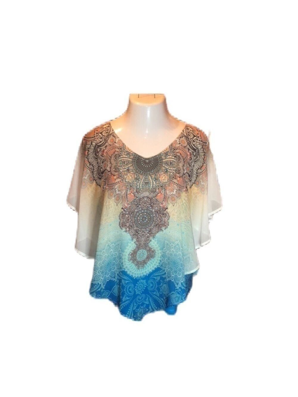 𝅺“ESTABLISHED 1962” Fantastic Flowy Top w/ Fancy Bling! Size L